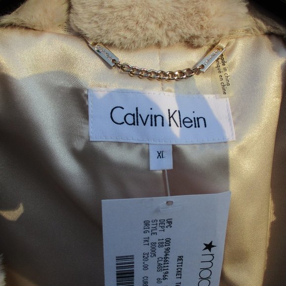 Best Offer!!NWT Calvin Klein Fur Coat XL - Picture 5 of 10